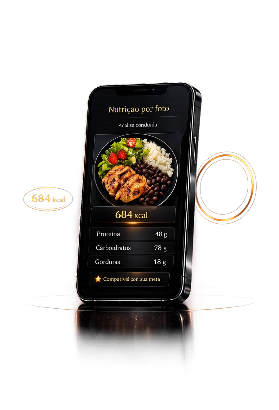 Mockup do módulo de nutrição por foto do Kyrey